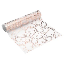 Rose Gold Table Runner Roll, 11" x 9 Feet Sequin Foil Metallic Table Runner