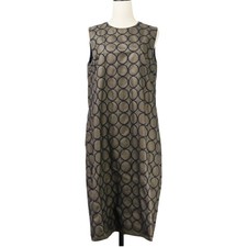 23SS mina perhonen tambourine sleeveless dress, size 40 brown navy Women USED