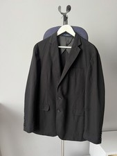 Vtg Polo University Club Ralph Lauren Suit Jacket Blazer 42R USA Black Striped