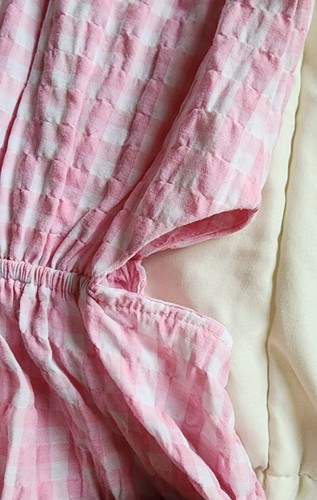 ZARA Gingham Dress Pink White Plaid Checkered Cut Out Sundress Girls 7 CM 122 - Picture 3 of 9