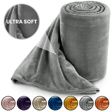 Faux Fur Fleece Blanket Soft Reversible Warm Couch Sofa Bed Throws Twin Queen