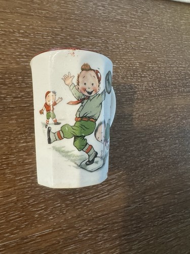 Vintage Tiny Todkins Saucer Plate And Mug - Baseball Scene - Picture 11 of 13