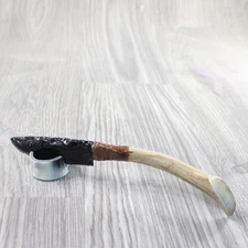 Deer Antler Handle Obsidian Blade Ornamental Knife #245n  Mountain Man Knife