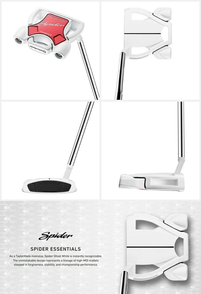 TaylorMade Spider GHOST white Putter SMALL SLANT 34ich RH Stahlschaft HC NEU - Bild 2 von 3