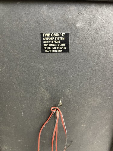 Philips FWB C550/17 3-Way Max Bass Reflex 6 Ohms Bookshelf Speakers Pair Black - Picture 8 of 8