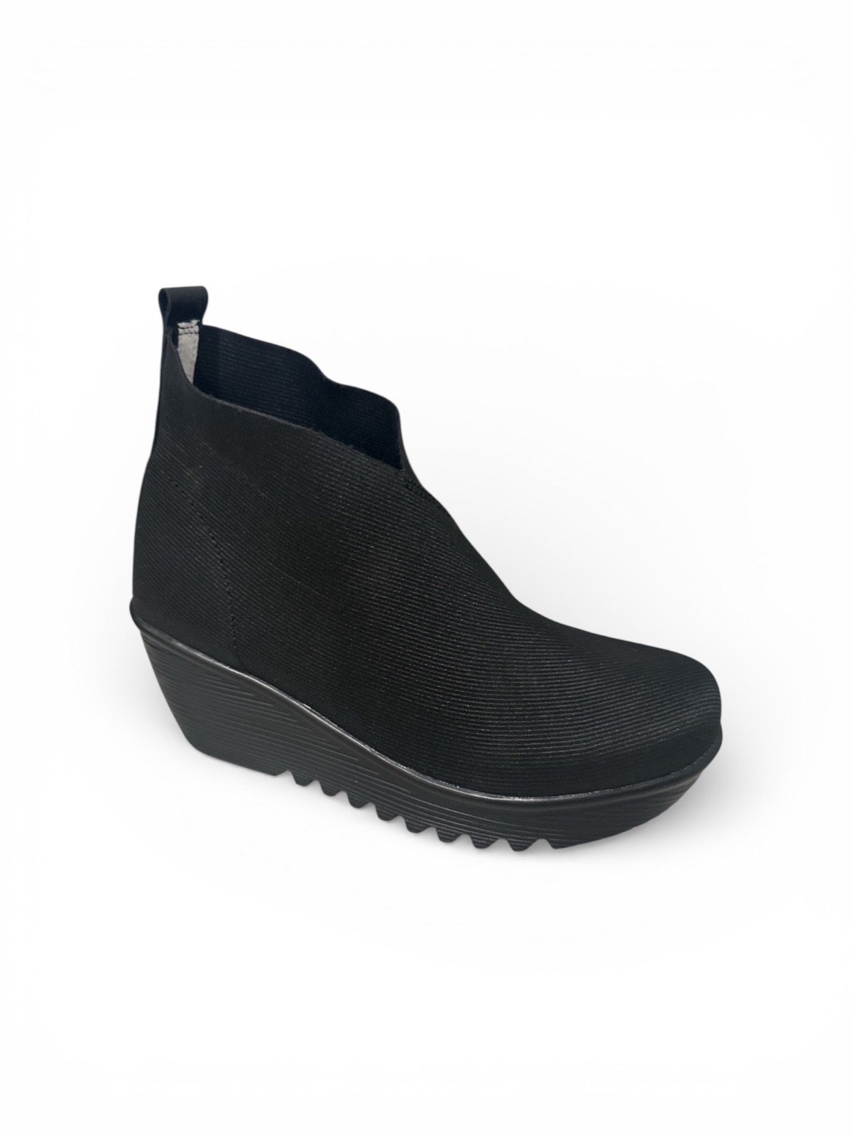 Bernie Mev Women's Maile Black Ankle Boots Slip-On Booties Comfort Wedge| NWB.