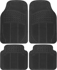 All-Weather 4-Piece Car Floor Mats - Heavy-Duty Rubber for Ultimate Protection