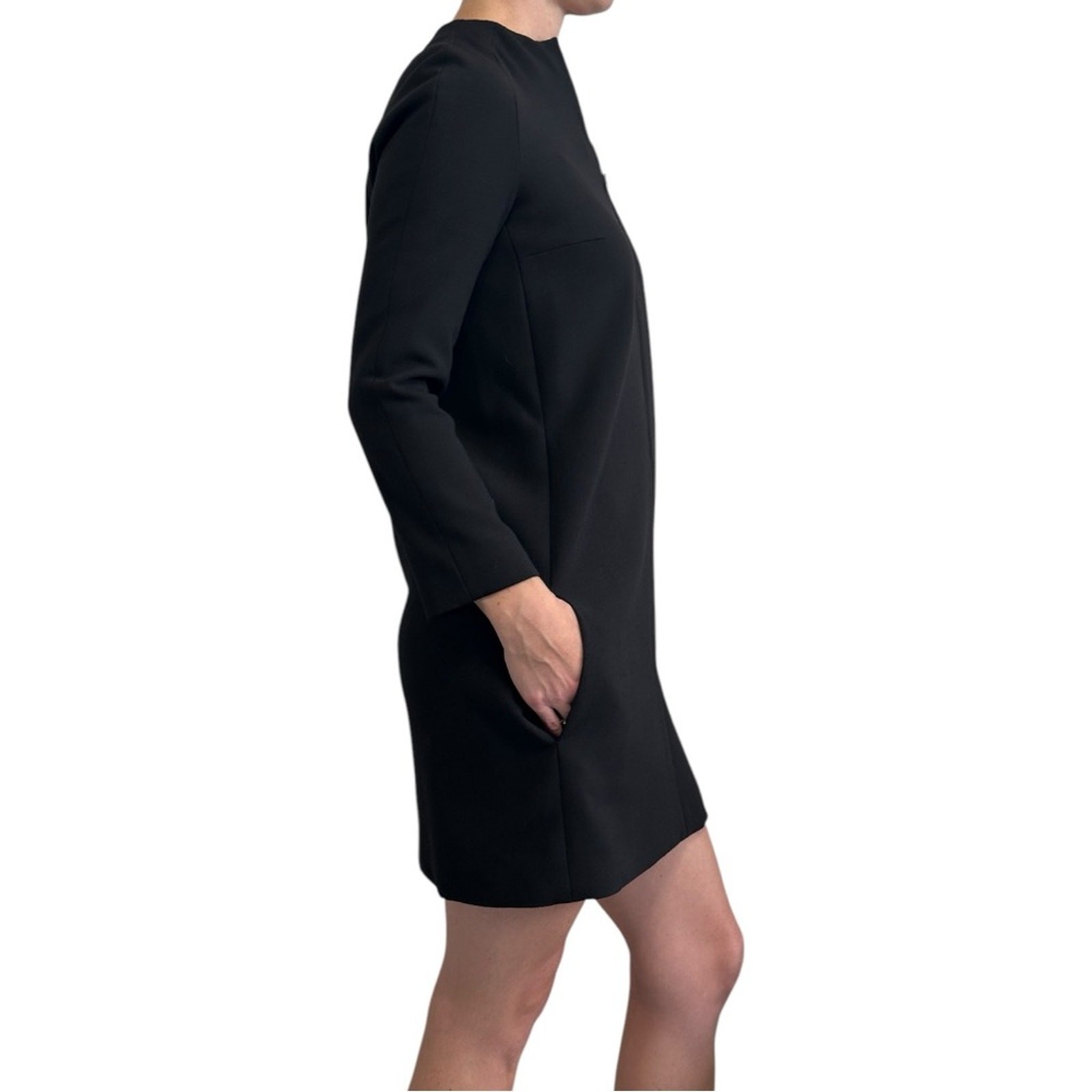 FILA Mini abito The Row con zip davanti nero maniche lunghe tasche US 0