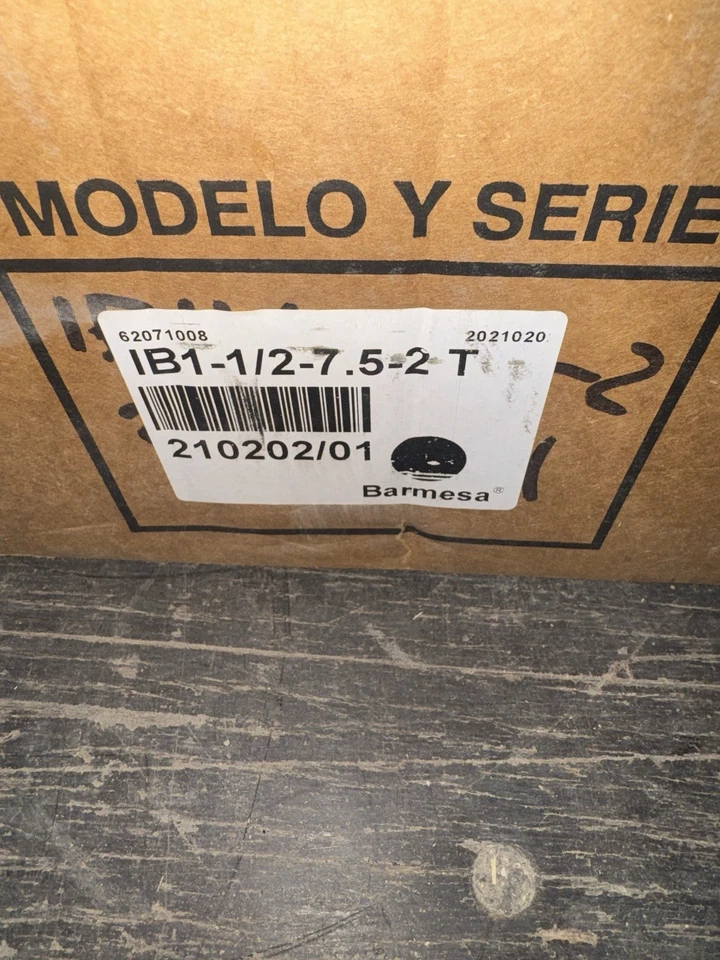 Barmesa IB1-1/2-7.5-2 T End-Suction Centrifugal Pump 7.5 HP 3 Phase 210GPM - Image 2 of 4