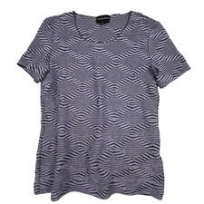 Emporio Armani Pucker Geometric T-Shirt Women's 44 M Lavender Gray Top