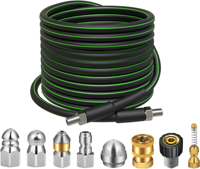 #ad 50FT Sewer Jetter Kit for Pressure Washer 5800 PSI with 5 Nozzles $53.16