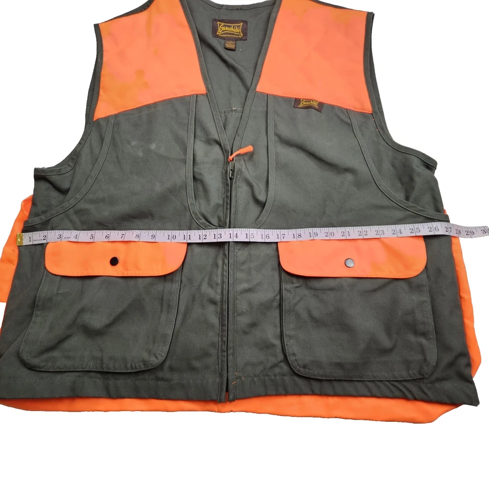 GameHide Canvas Hunting Vest XL Olive Green & Hunter's Orange Pockets - Image 4 of 4