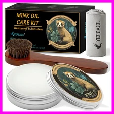 Mink Oil for Leather Boots, Leather Cleaner and Conditioner 3.53oz, All-Natur...