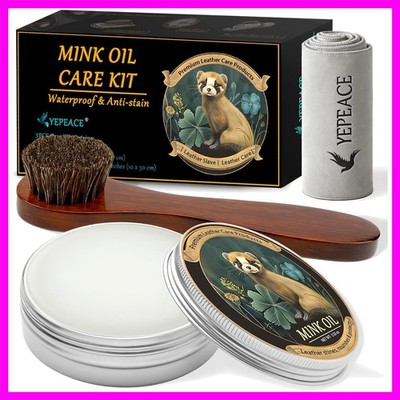 Mink Oil for Leather Boots, Leather Cleaner and Conditioner 3.53oz, All-Natur...