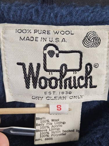 Woolrich Plaid Jacket Men's Size S Blue Black White & Yellow Button Up Vintage - Picture 7 of 10