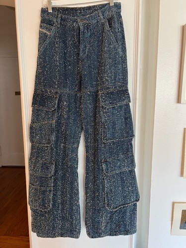 DIESEL - Relaxed Jeans 0pgah Denim Cargo Pants - Sz 26 - NWOT - Picture 8 of 11