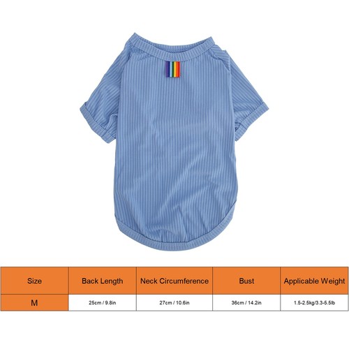 M Dog T Shirt Spring Summer Fashion Cute Stripe Print Thin Breathable Soft - Bild 18 von 23