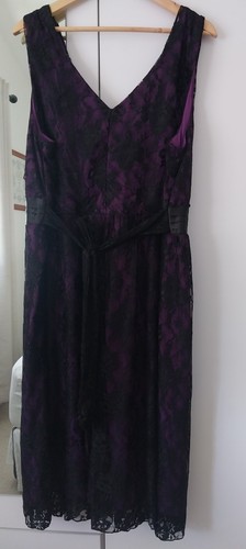 TARGET MODA Womens Sleeveless Dress Purple & Black Lace Cocktail Party Size 26 - Picture 3 of 17