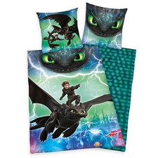 Herding DREAMWORKS DRAGONS Bedding Set, Reversible Motif, Duvet Cover 135 x 200