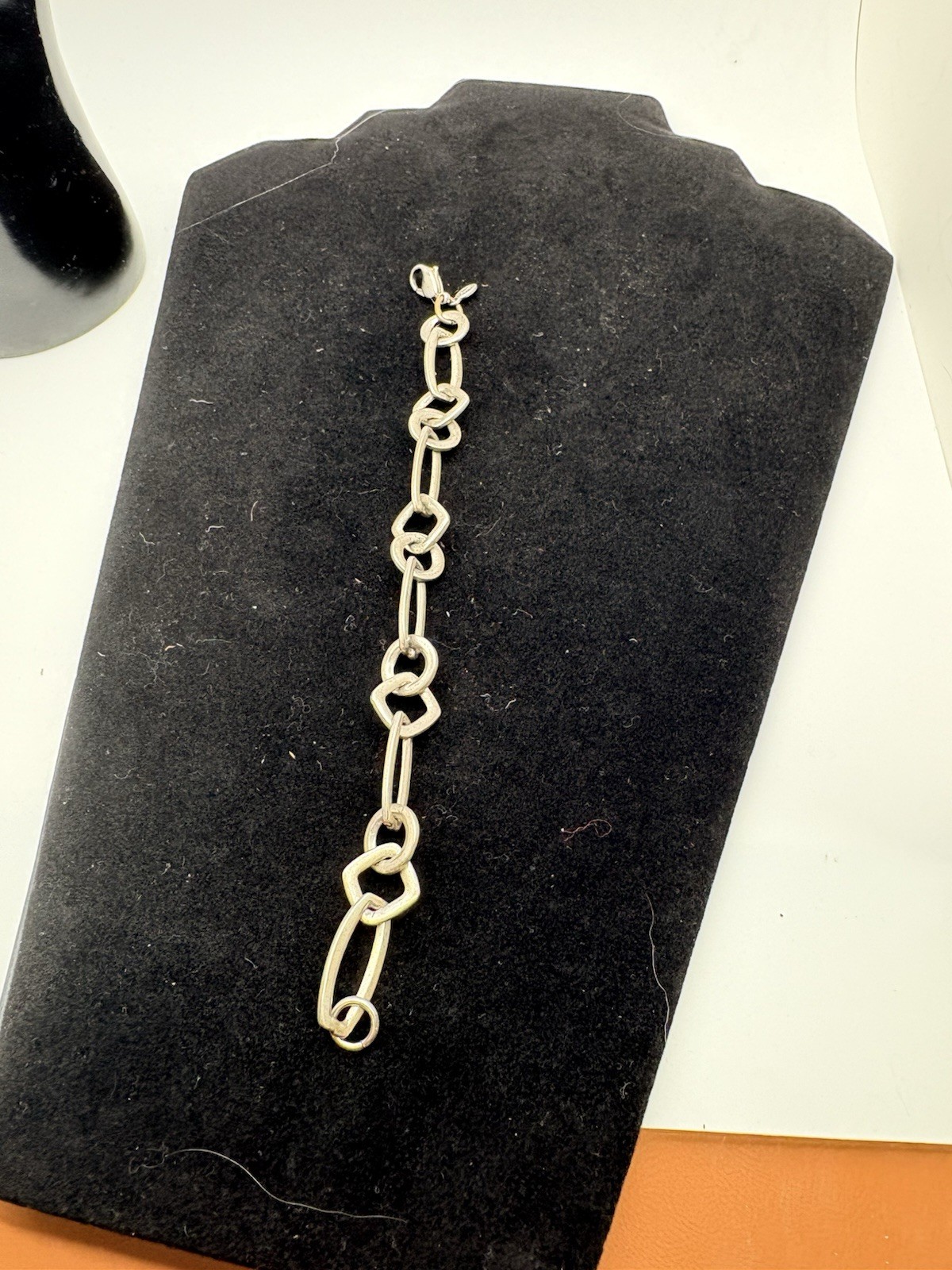 Vintage Monet Silver-Tone Chain Link Bracelet With Toggle Clasp 7.5 Inches