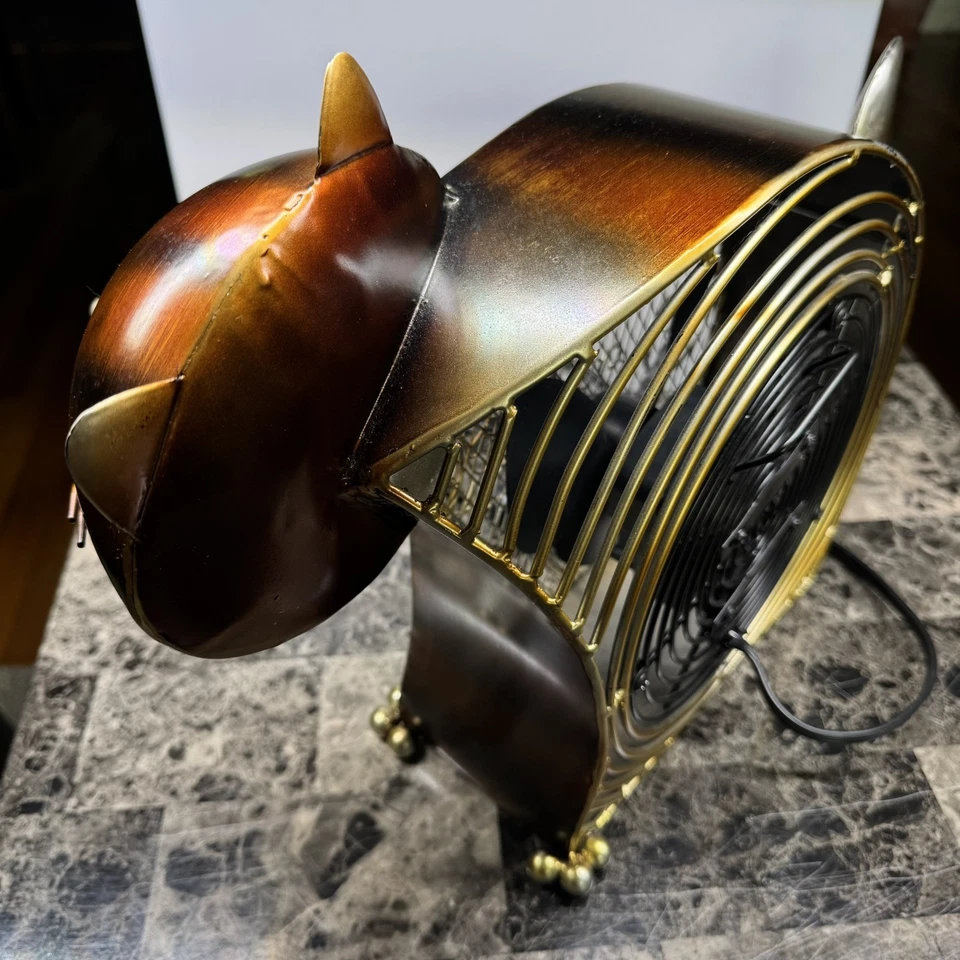 Retro Deco Breeze Decorative Table Fan Desk 2 Speed Electric Tabletop kitty cat - Image 4 of 4