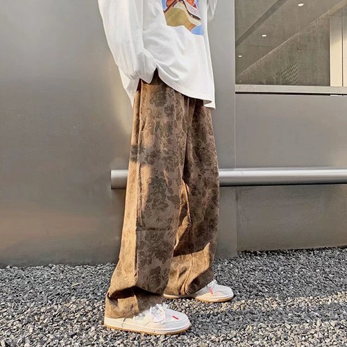 Modische Oversize Hose für Herren in dunkelgrauer Farbe mit trendigen Prints - Bild 5 von 48