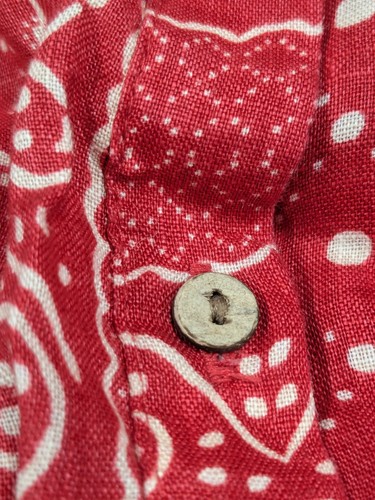 Nicole Miller Leinen Popover ärmelloses Tank Shirt Damen Medium rot Paisley A016 - Bild 4 von 10