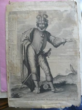 ENGRAVING 17TH CENTURY OF HURET.(to be restored)