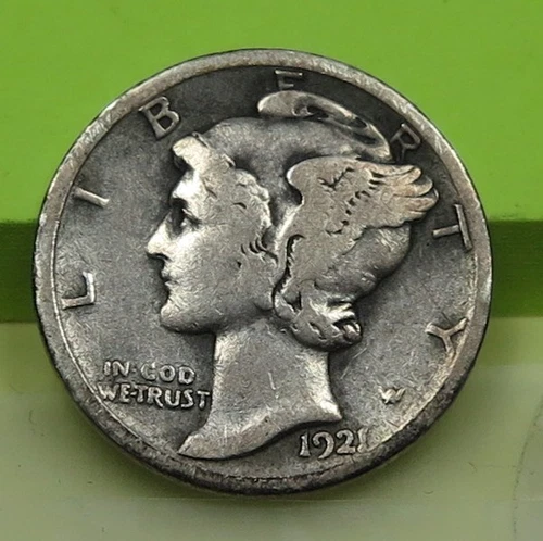 1921-D Mercury Dime grades Good