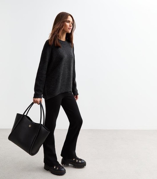 Women New Look Sweater Black Wool M