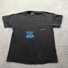 Vintage Florida Shirt Mens Large Black Made In USA Parrot Pocket Graphic Tee