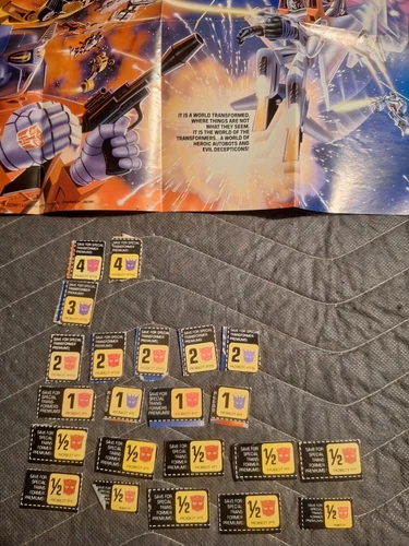 Vintage 1984 G1 Transformers Insert Catalog Figure Poster Brochure 30 Bot Points