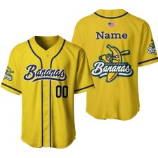 Custom Name Savannah Bananas Baseball Jersey - Adults, Kids