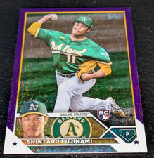 Shintaro Fujinami Oakland A's 2023 Topps PURPLE SHIMMER ROOKIE RC #'ed /799