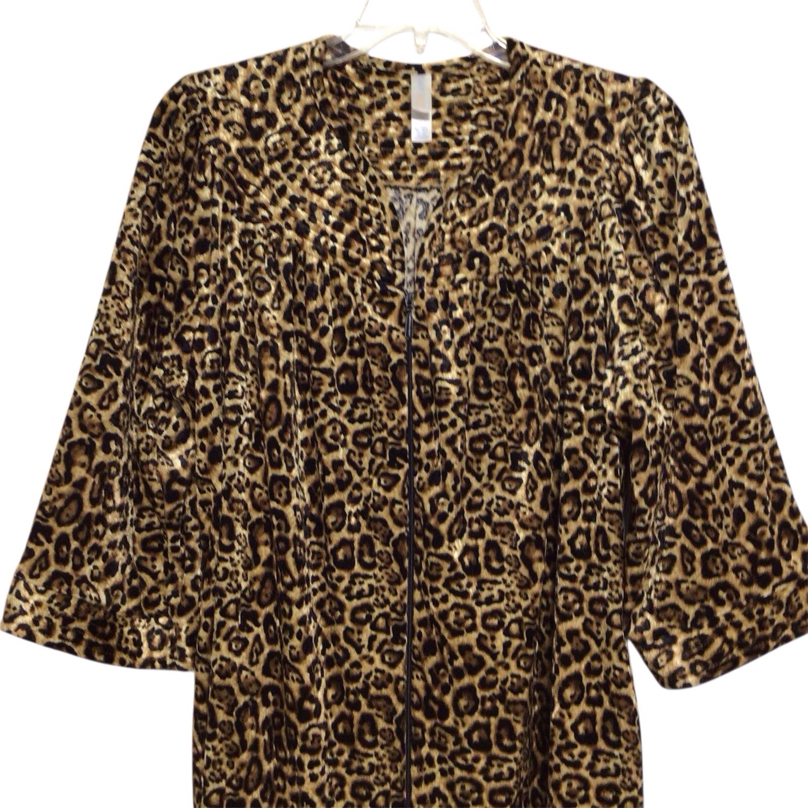Simply Basic Leopard Velvet Zip-Front Robe Housec… - image 1