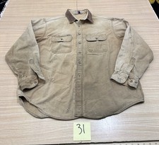 Vintage Carhartt Duck Canvas Shirt Jacket Size XL Faded Worn Stained