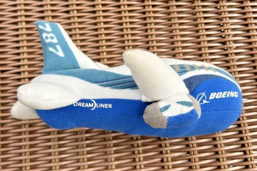 BOEING 787 Dreamliner Stuffed Plush Airplane Collectible Toy 8" Long