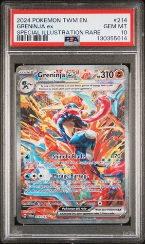2024 POKEMON TWILIGHT MASQUERADE ILLUSTRATION RARE #214 GRENINJA EX PSA 10