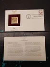 January 1999 Greetings From America Replica  Stamp 22kt Gold  FDI FDC