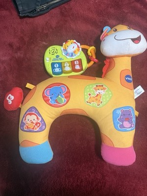 VTech Tummy Time Discovery Pillow Activity Toy Giraffe Music Multicolor