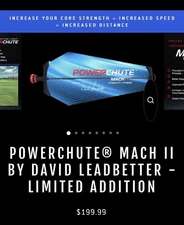 NEW PowerPro Sports Powerchute Mach II Golf Swing Training Aid - Two Chute Pack