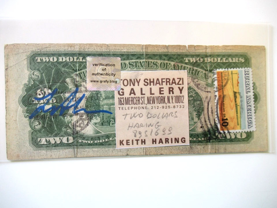 A. WARHOL/K. HARING/J.M. BASQUIAT: 2Dollar 3x ORIGINAL SIGNIERT, AMTL. ST. 1977 - Bild 2 von 4