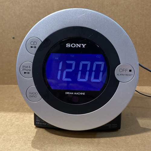 SONY DREAM MACHINE cd player, alarm clock, radio, iPod/iPhone dock ~ ICF-CD3iP