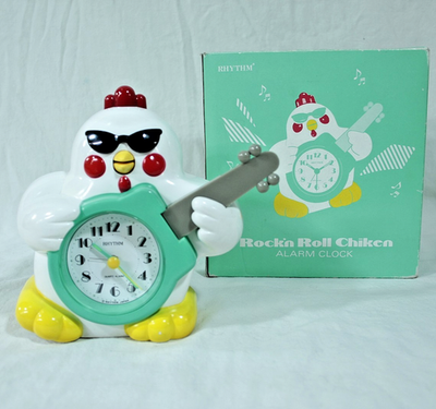 Vintage Rhythm Speak-up Talking Rock'n Roll Chicken Alarm Clock