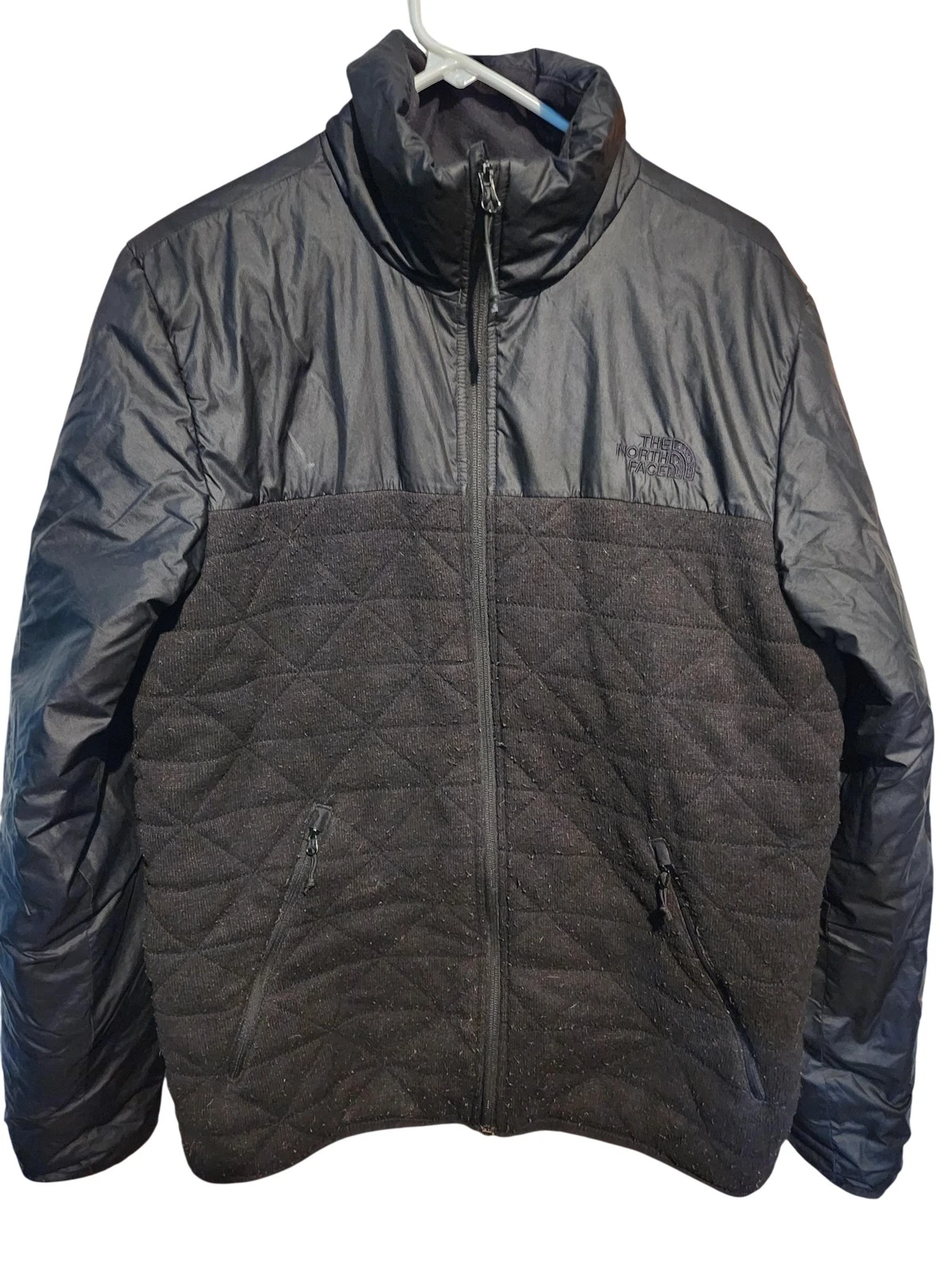 North Face Jacket Mens Medium Quilted Fleece Hybrid Insulated Full Zip Outdoor