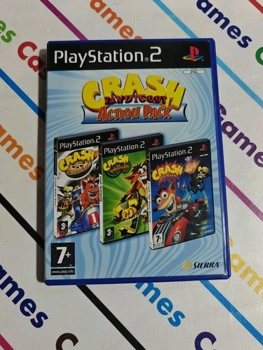 PS2 CRASH BANDICOOT ACTION PACK TRILOGY ITALIAN PLAYSTATION 2 BOX UK