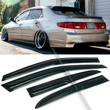 For 03-07 Accord 4DR Mugen Style 3D Wavy Black Tinted Window Visor Vent