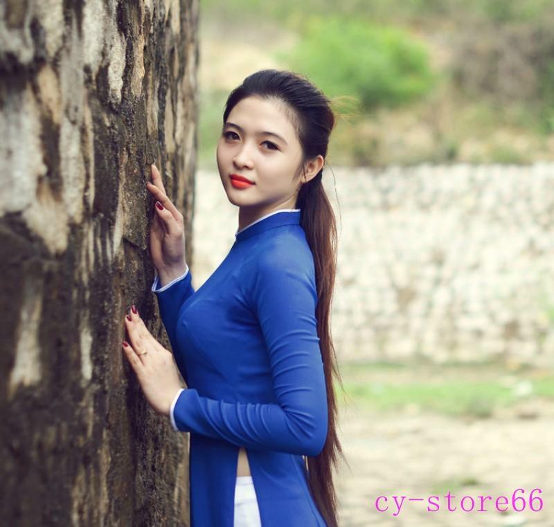 Women's aodai vietnam traditional ao dai robes Long Dress