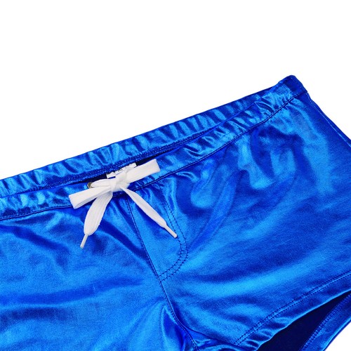 Sexy Mens Wet Look Patent Leather Boxer Shorts Swim Trunks Underwear AU - Picture 29 of 39