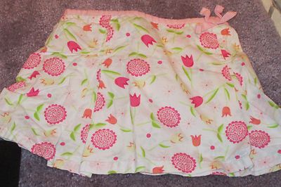 Girl's Bunny Business 18 month spring skirt white tulips